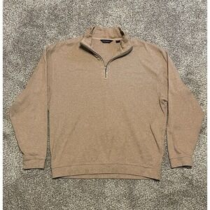 Scott Barber 1/4 Zip Pullover Men's XL Beige Tan Pima Cotton
